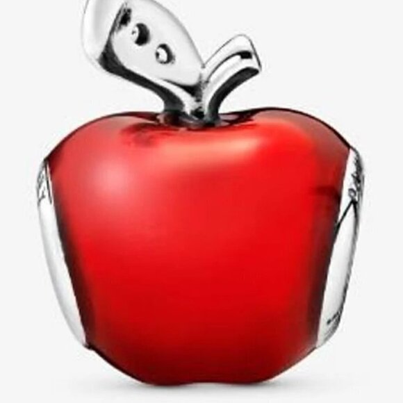Sterling Silver Red Enamel Princess Apple Charm - Picture 3 of 3